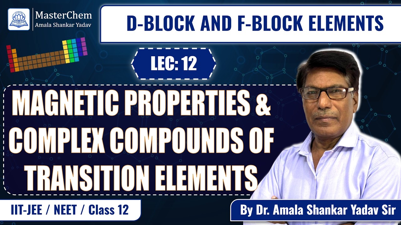 Class 12th: Magnetic Properties & Complex Compounds of Transition Elements