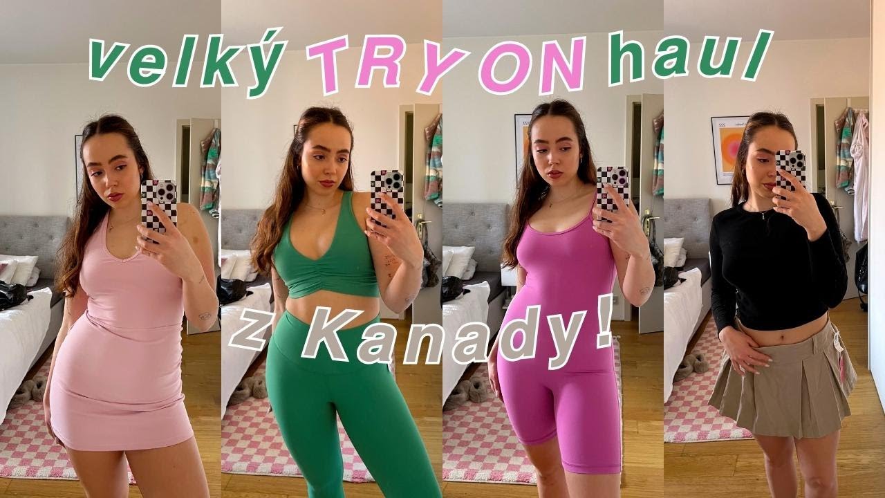 VELK&Yacute; TRY ON HAUL z Kanady! | Lululemon, Aritzia, Zara