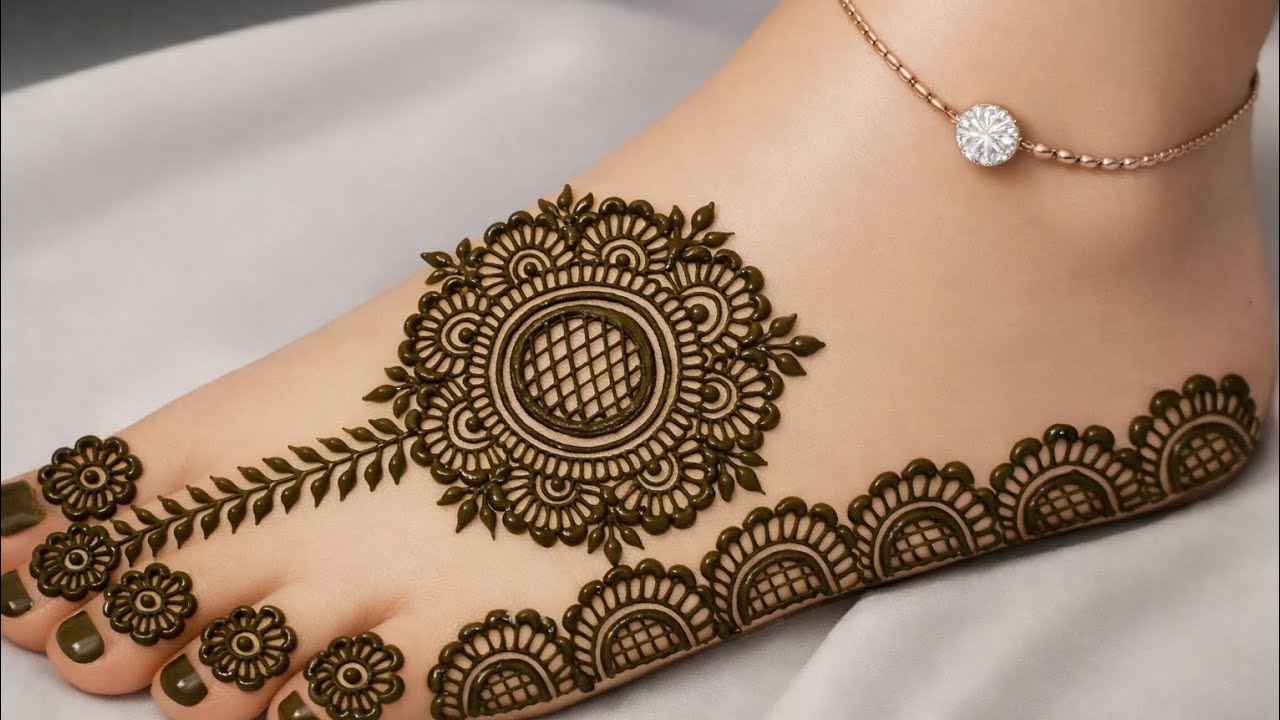 पैरो वाली मेहंदी डिजाइन// simple foot mehndi design// pairon ka mehndi ka design//mehndi 