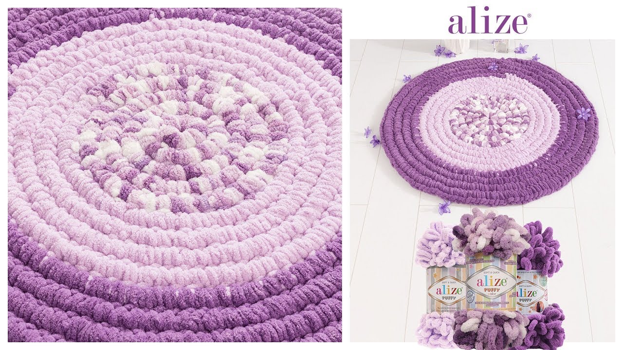 Alize Puffy ile Kolay Dekoratif Paspas Yapımı - Easy & Decorative Rug Tutorial