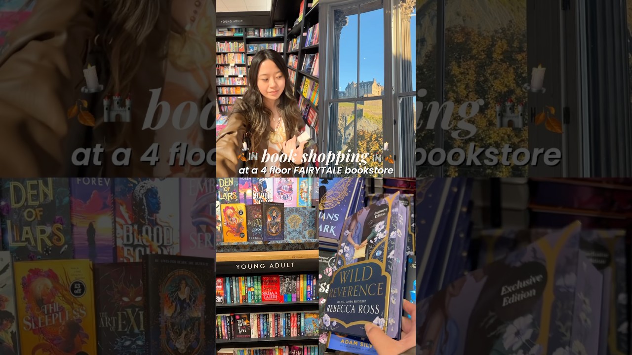 book shopping at a four floor fairytale bookstore!! 📖🍂🏰 #booktube #bookshopping #booklover