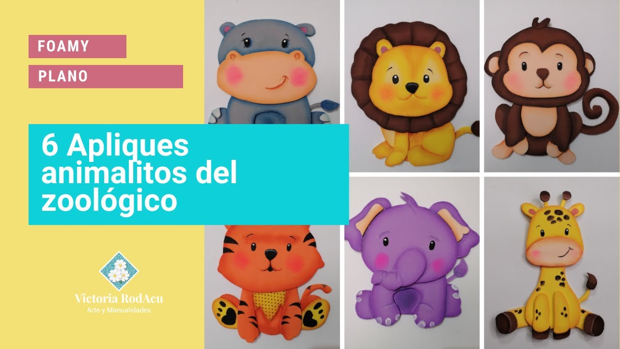 6 Apliques de animalitos del zoológico Victoria RodAcu
