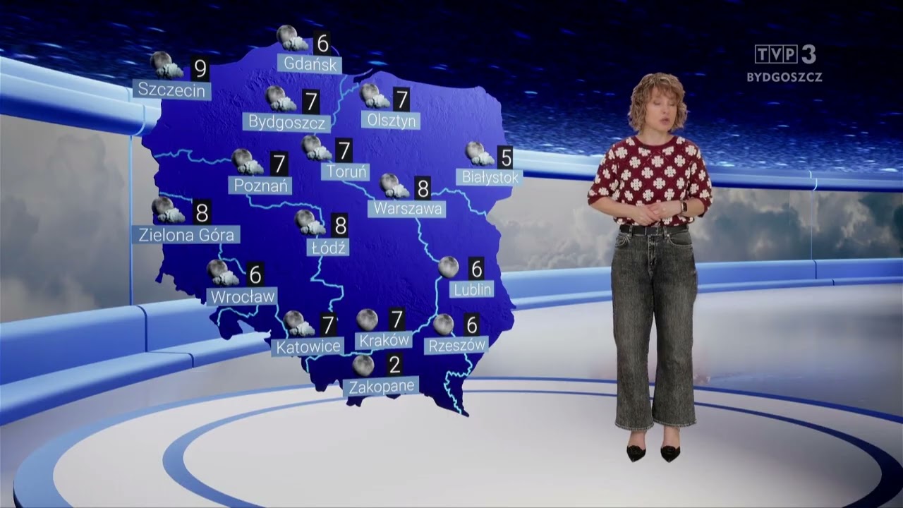 Pogoda TVP3 Bydgoszcz, 13-14 marca 2026
