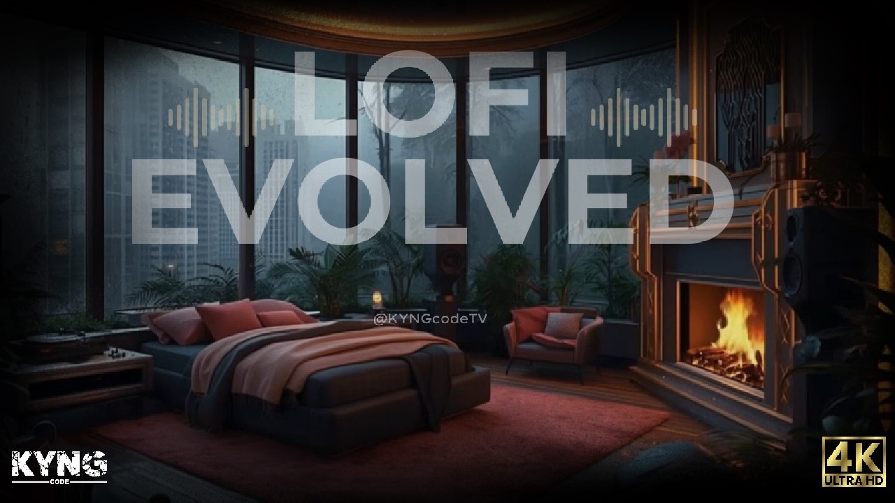LOfi Peaceful Atmosphere, Calming Fireplace & Thunderstorm