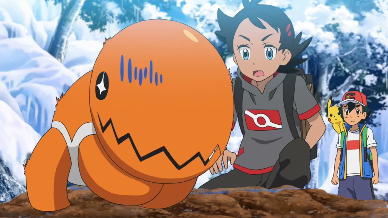 Pokemon Journeys Ash ,Goh And Trapinch Feels The Cold