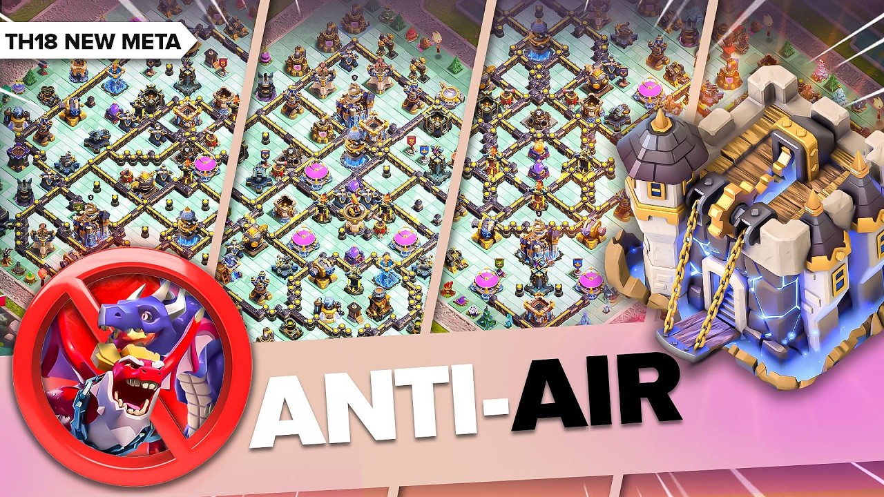 Top 10 Best TH18 Anti-Air Bases 2026 with Links | Best War and Legend Layouts
