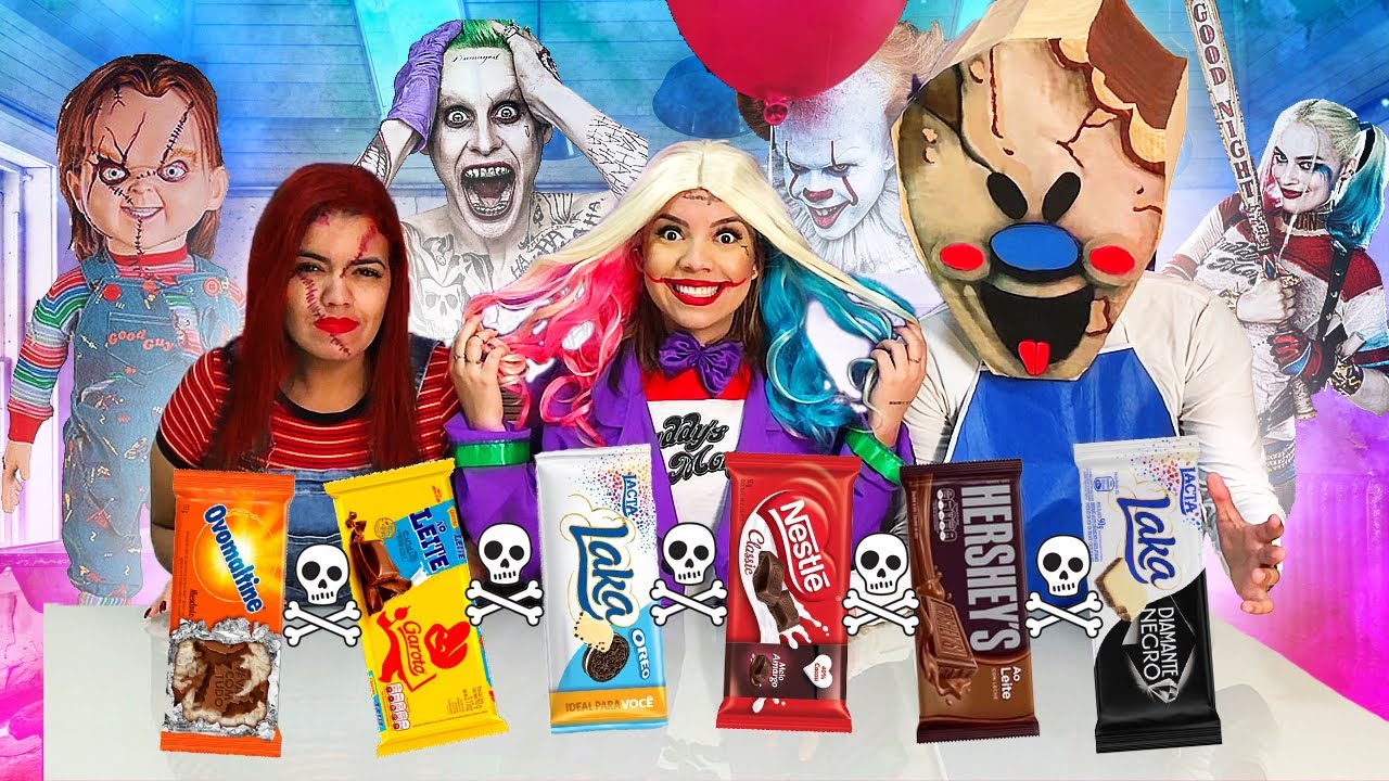 NÃO COMA O CHOCOLATE ERRADO DA ARLEQUINA, IT A COISA E CORINGA ÀS 3 HORAS DA MANHÃ