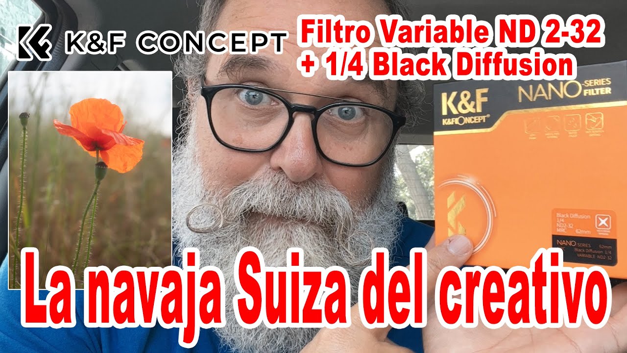 Filtro variable ND 2-32 + 1/4 Black Diffusion Mist de K&F Concept - EN ESPAÑOL