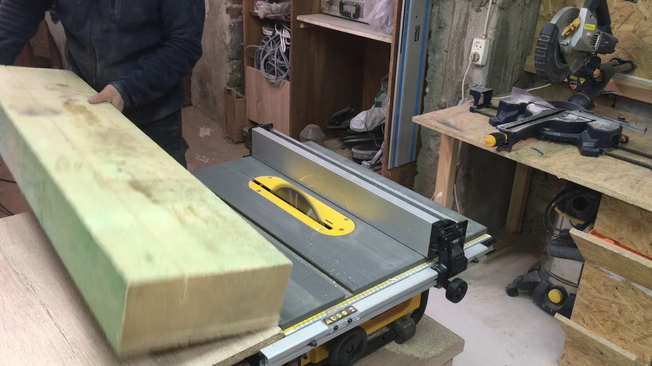 how to cut large pieces of wood on a table saw DW745