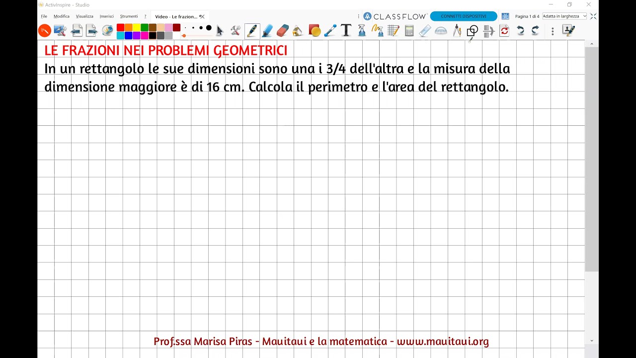 Rettangolo - area e perimetro - frazioni e lati