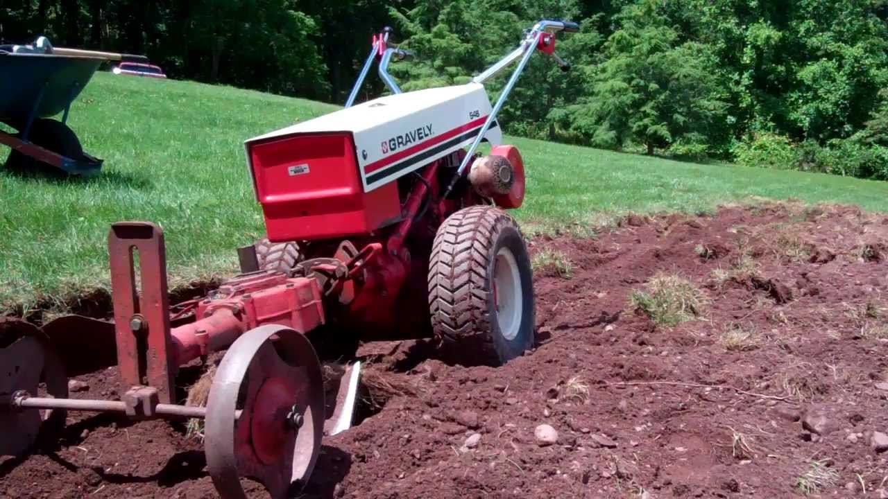 Gravely 546 with Rotary Plowing the garden