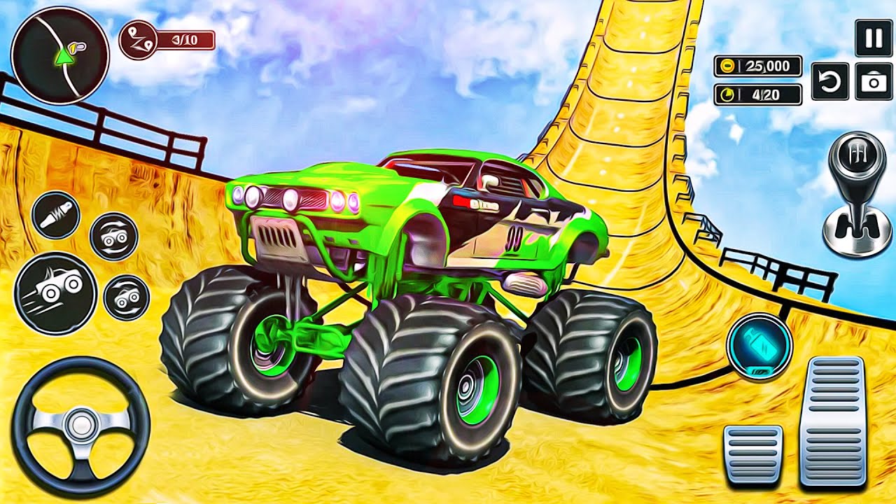 Monster Truck Mega Ramp Extreme Racing - Impossible GT Car Stunts Driving 3D - Android GamePlay