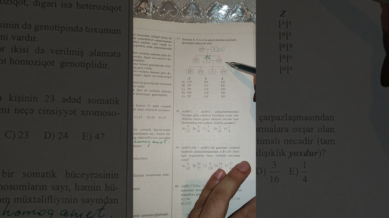 Güvən test toplusu. Genetika 31-50-ci testlərin izahı. MİQ hazırlığı. Əlaqə: 055-634-73-41