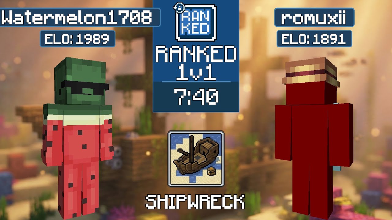 Watermelon1708 vs romuxii | MCSR Ranked | Shipwreck Seed