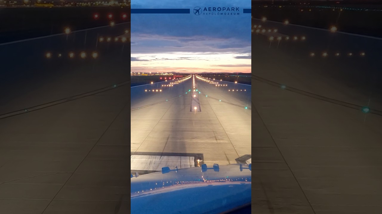 Felsz&aacute;ll&aacute;s naplementekor - Budapest f&eacute;nyei a pil&oacute;taf&uuml;lk&eacute;ből  #aeropark #aviation