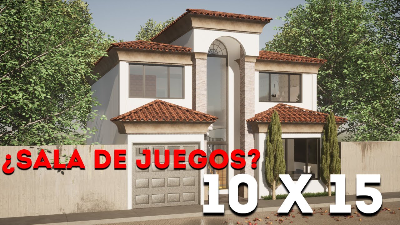 PLANO DE CASA DE 10 X 15 METROS ESTILO CALIFORNIANO | HOUSE PLANS 10 X 15 METERS CALIFORNIAN STYLE