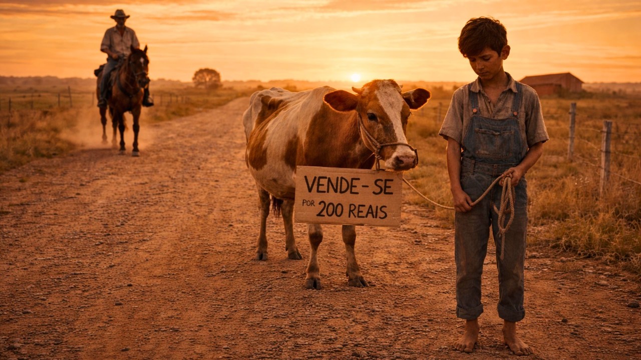 Fazendeiro vê menino tentando VENDER sua única VACA por 200 reais… e descobre o motivo...