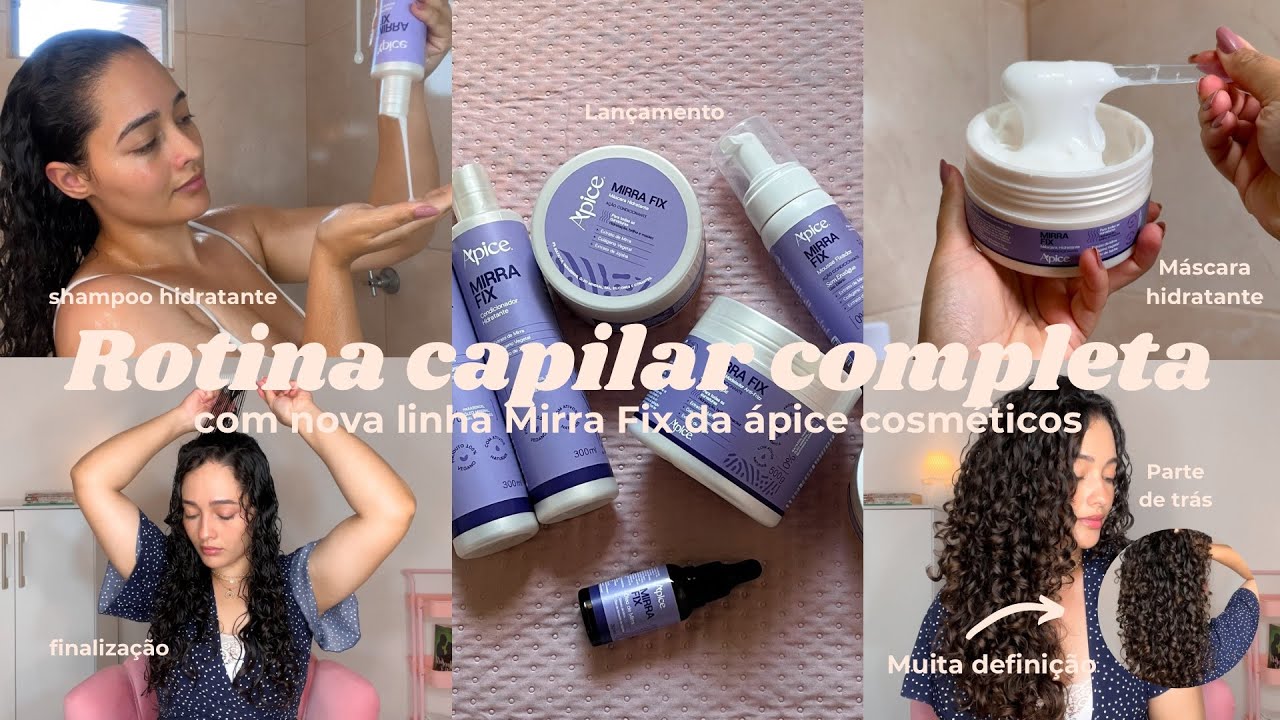 rotina capilar completa com nova linha Mirra Fix da ápice cosméticos | cabelo cacheado