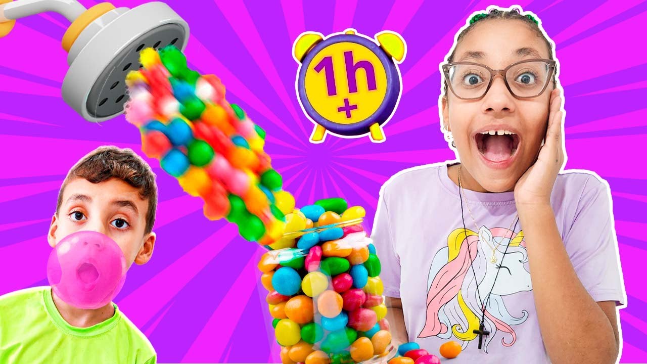 Gabi desvenda Mistérios do Chuveiro de Chicletes e outras brincadeiras - Família Gabi e Pietro