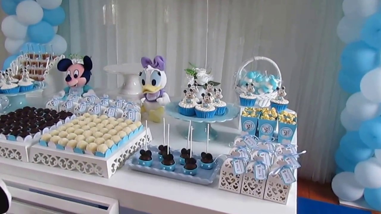 Decoração de 1 ano Mickey Baby - Arena Festas