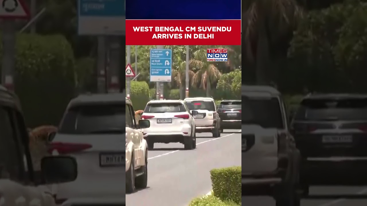 West Bengal CM Suvendu Adhikari Arrives In Delhi | TMC Vs BJP | Mamata Banerjee #Shorts