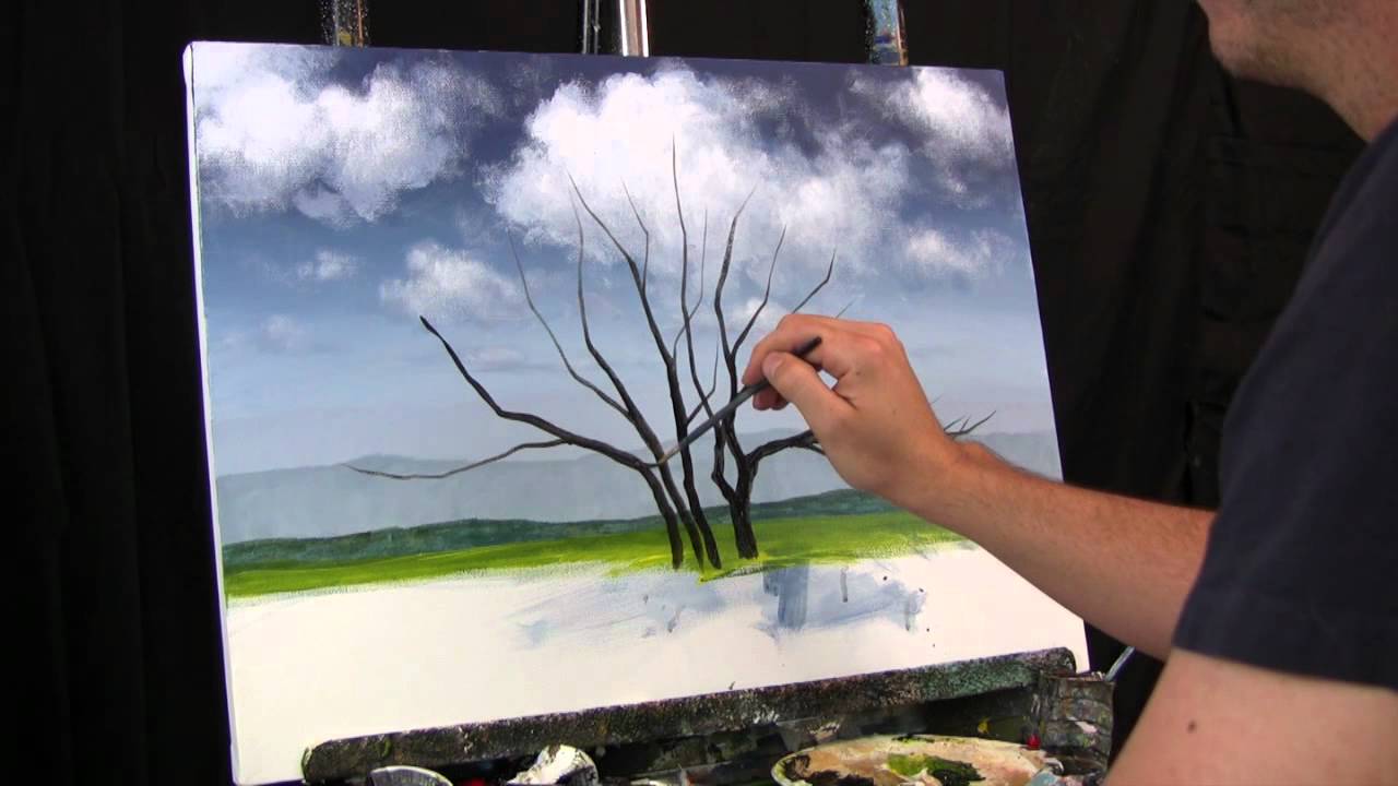Time Lapse Speed Painting Jacaranda Tree by TIm Gagnon oil/acrylic landscape paintings.