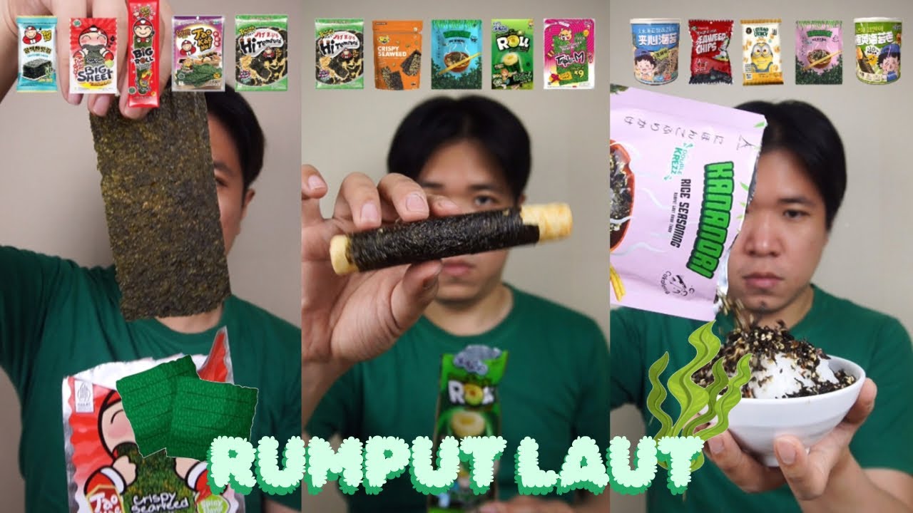 KOMPILASI MUKBANG BERBAGAI MACAM SNACK RUMPUT LAUT (NORI)