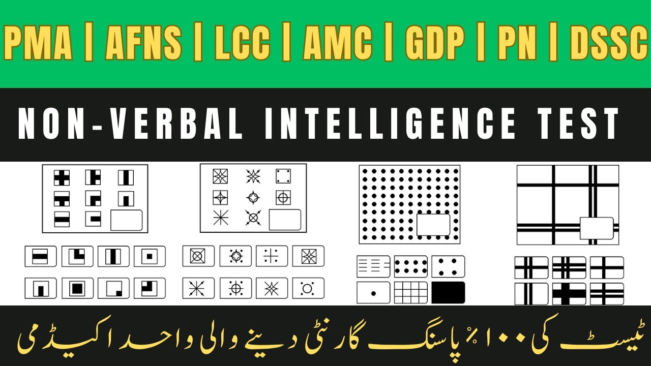 How to pass Non Verbal Intelligence Test | PMA | AMC | AFNS | TCC | DSSC | LCC | GDP | AD | CAE.