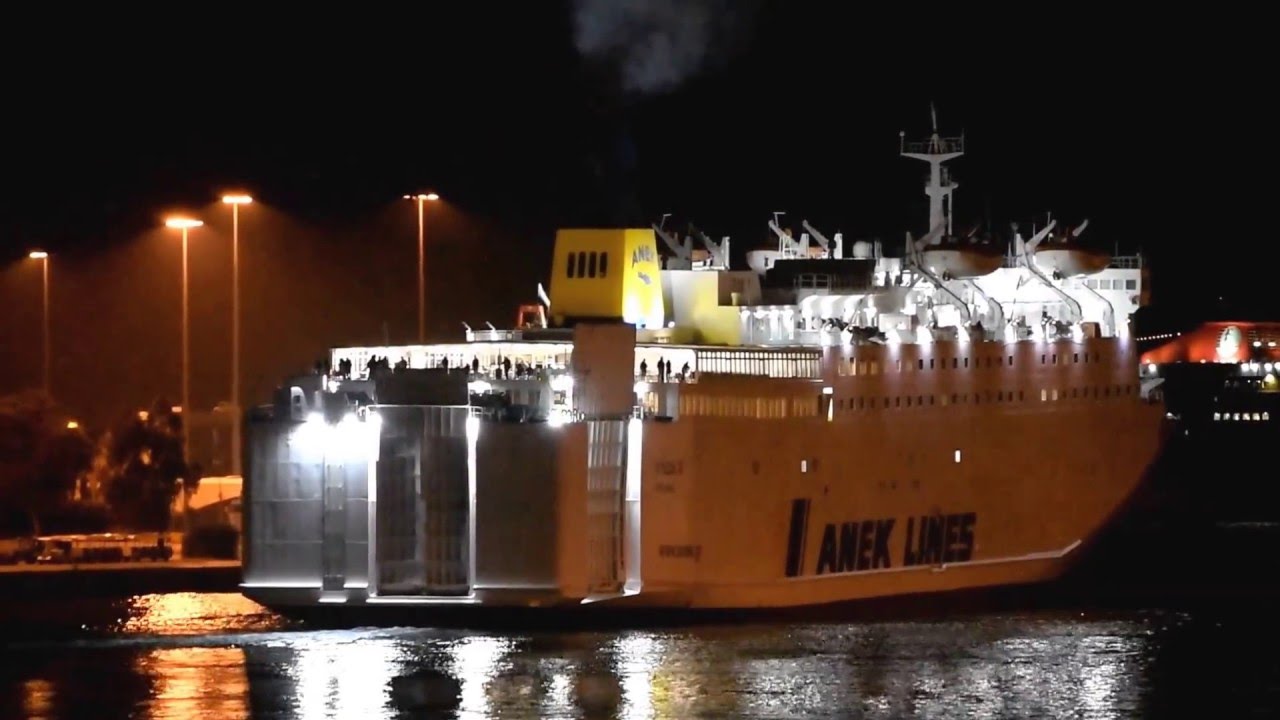 Departure of ferry KYDON , Piraeus (Anek Lines)