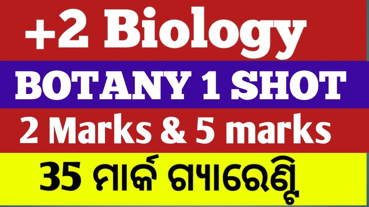 Biology selection 5 marks Botany ll 5 marks selection question Botany for +2 exam 2026 ll +2 exam