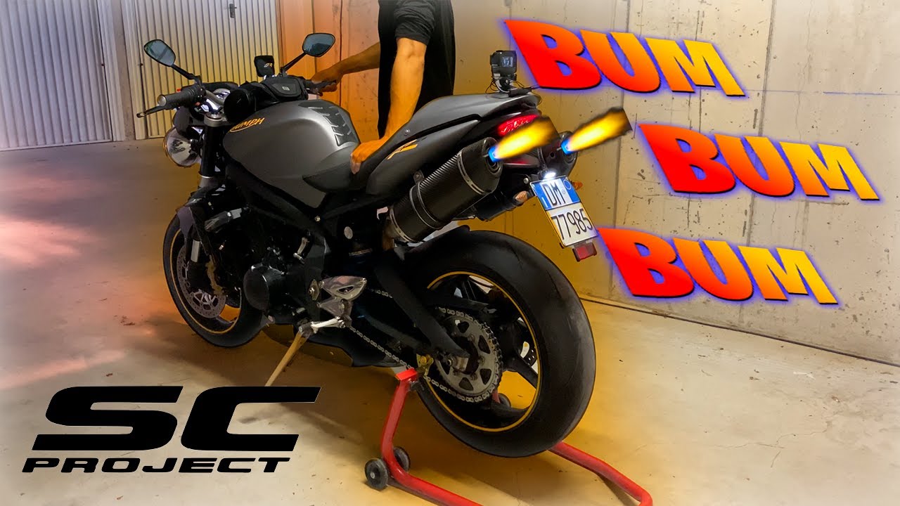 Street triple r 675 SOUND stock vs Sc Project EXHAUST