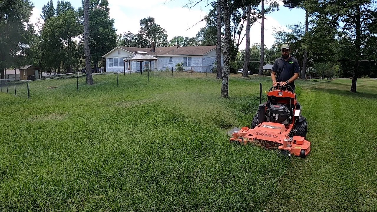 LAWN guy ABANDONS home owner We get HIRED to mow OVERGROWN YARD after we do FREE clean up