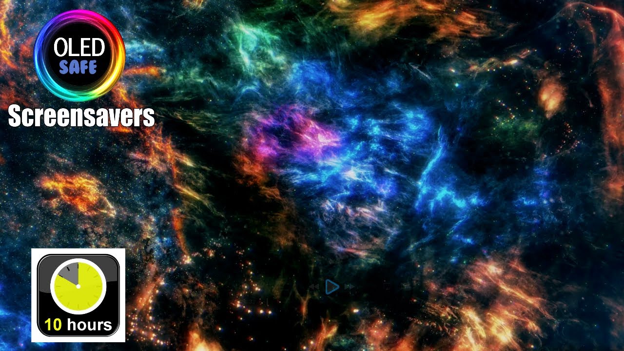 Nebula 2 Multicolor Screensaver - 10 Hours - 4K - OLED Safe