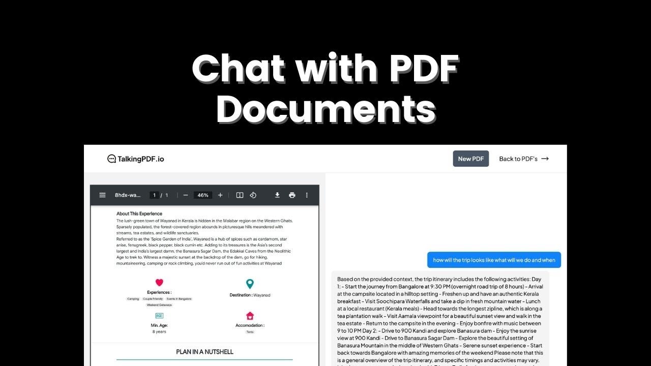 Talk with Any PDF document using AI for FREE
