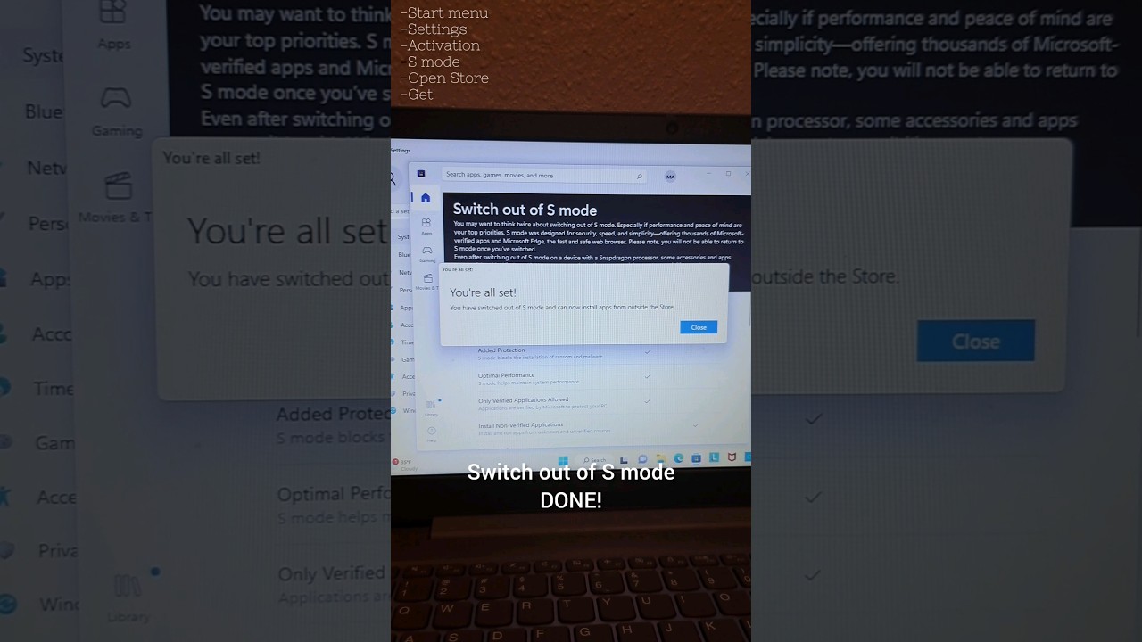 How to Switch out of S mode in Windows 11 #shortvideo #tutorial #windows11