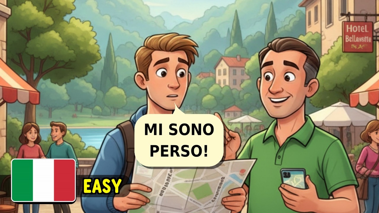 🗺️ Chiedere Indicazioni Stradali in Italiano | Dialogo Facile per Turisti (A1-A2)