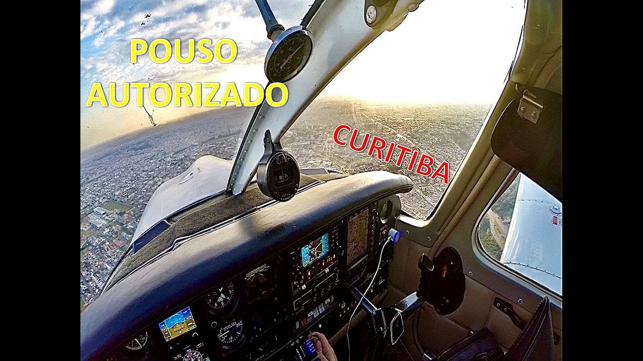 POUSO AO ENTARDECER CURITIBA - PISTA 36 - EMBRAER CARIOCA - PIPER CHEROKEE