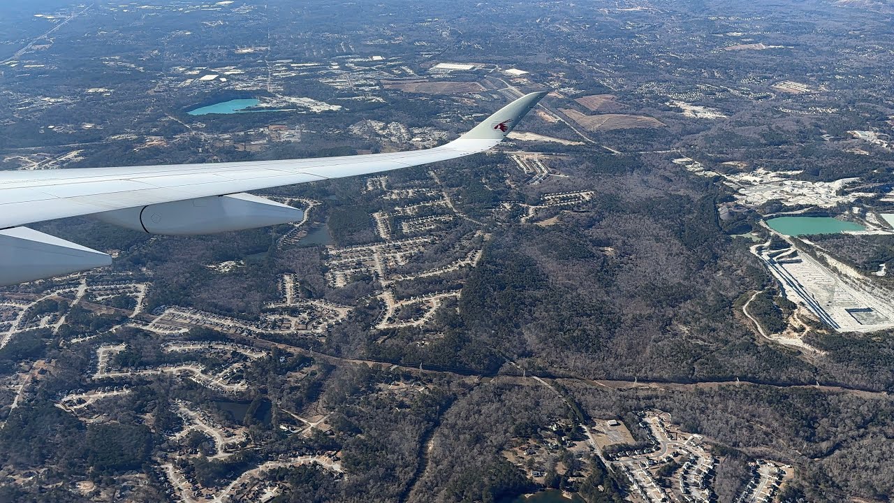 Qatar Airways A350-900 Landing In Atlanta