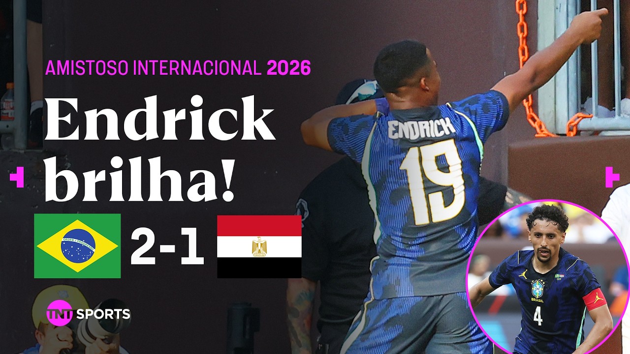 ENDRICK CRAVA E DECIDE CONTRA O EGITO AP&Oacute;S FALHA DE MARQUINHOS ANTES DA COPA! BRASIL 2 X 1 EGITO
