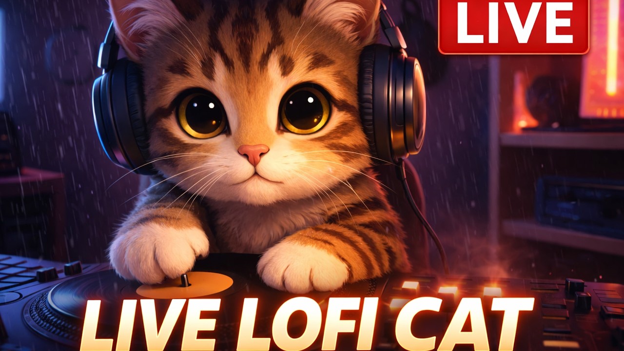 Cozy LoFi Cat Nights 🌙 | Rainy Chillhop Beats for Study, Focus & Sleep