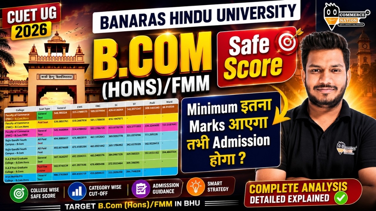 CUET UG 2026 BHU B.Com (Hons): проходной балл 🔥 Сколько баллов нужно для поступления? | Анализ бе...