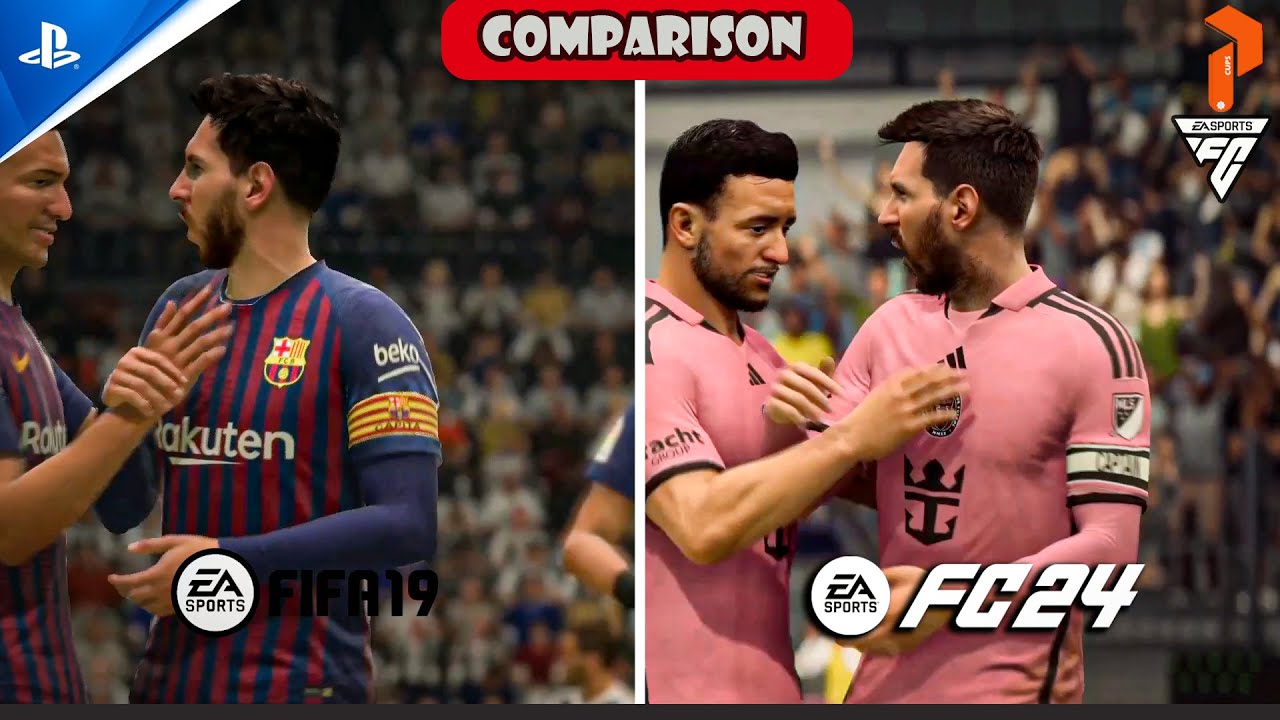 Fifa 19 vs FC 24 PS5 Comparison! (Gameplay, Graphics, Player Animation, and more!) #shorts #football