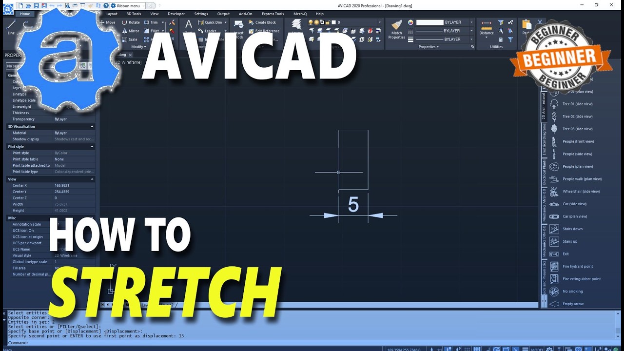 AviCAD Jak korzystać z funkcji Stretch