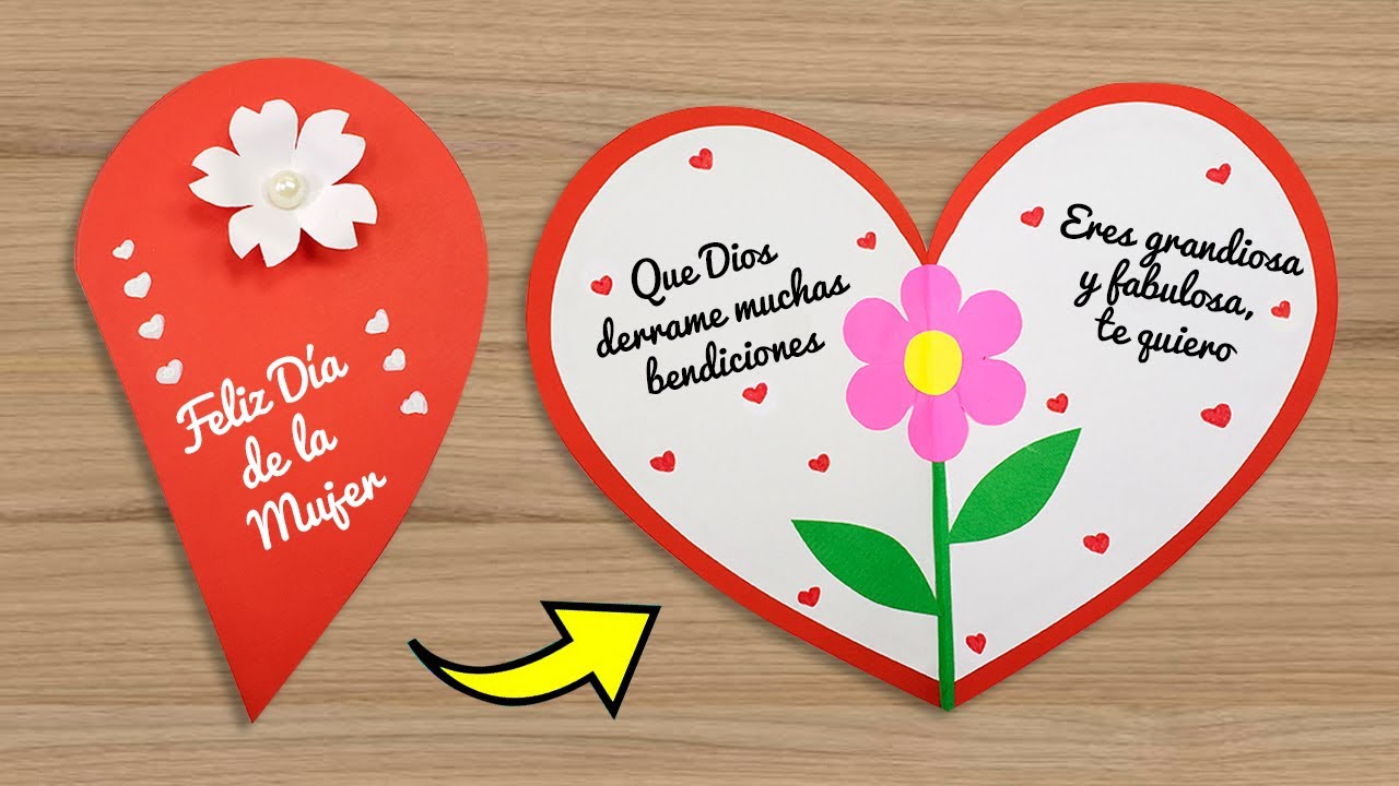 ❤️Tarjeta corazón para el día de la mujer/madre❤️ Mother's Women's Day Card Especial día de la madre