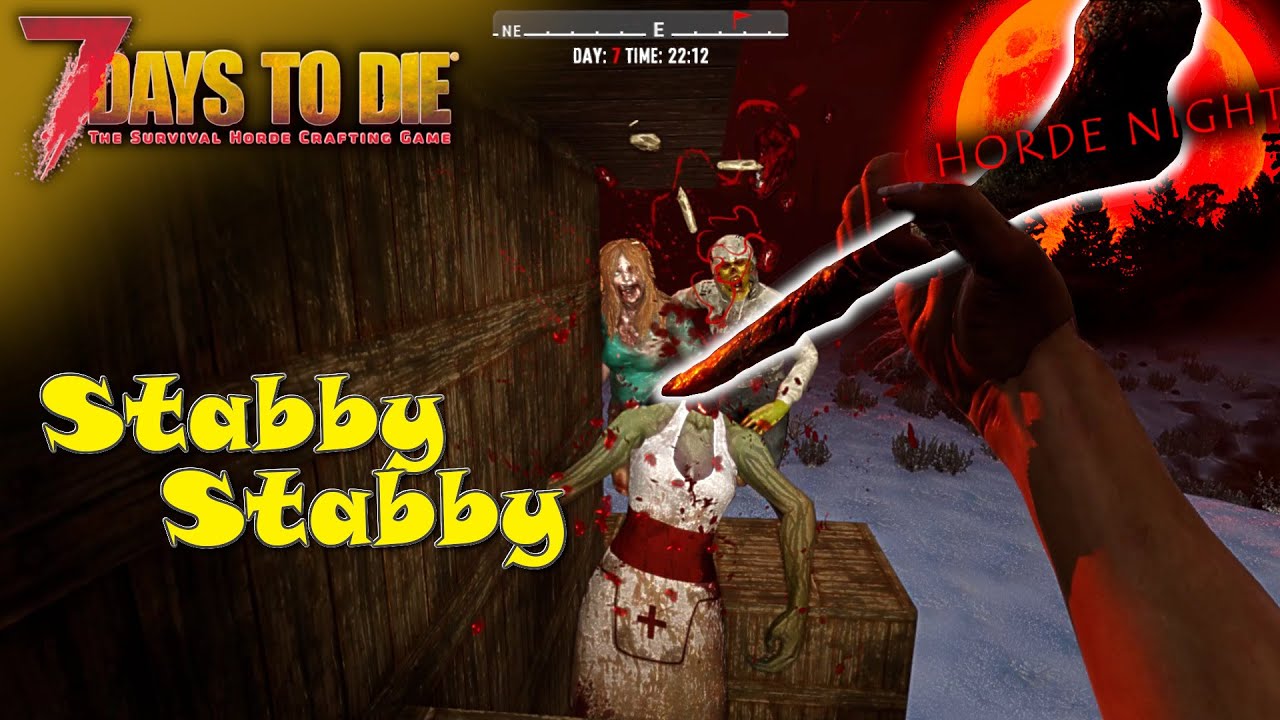 Bone Shiv vs Horde Day 7 - Snow Challenge - 7 Days To Die Alpha 19 (no commentary)