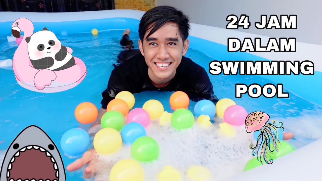 24 JAM DALAM SWIMMING POOL 😂