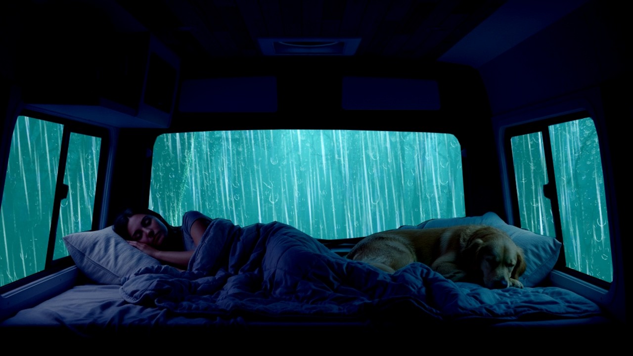 Melt Away Stress Completely 🌧️ Nonstop Heavy Rainstorm in the Car for Deep Sleep