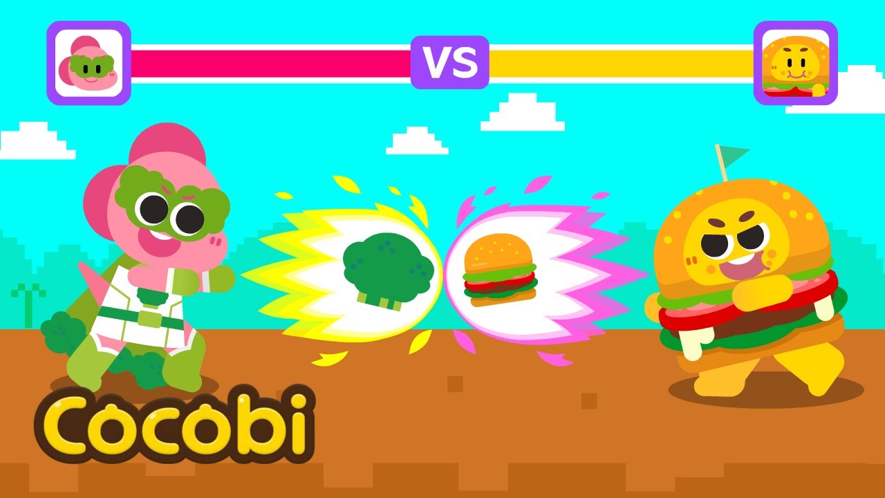 Battle! Junk Food vs Healthy Food🍔🥦 Good Habits Songs for Kids | Cocobi