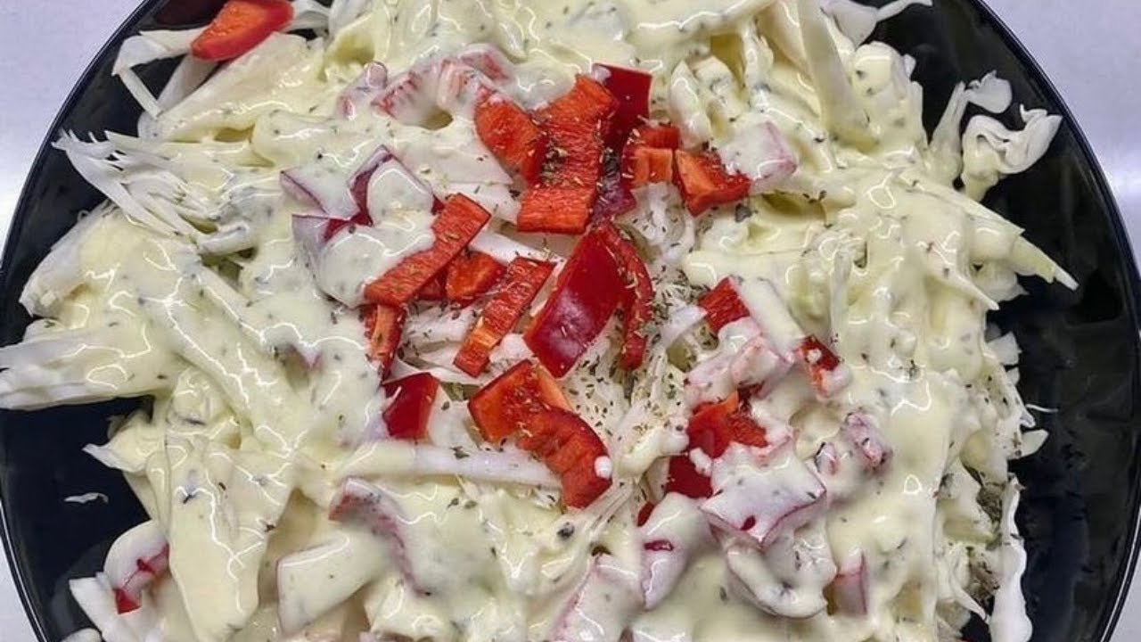 Sallate me Laker dhe Salce Speciale | Cabbage Salad with Special Dressing