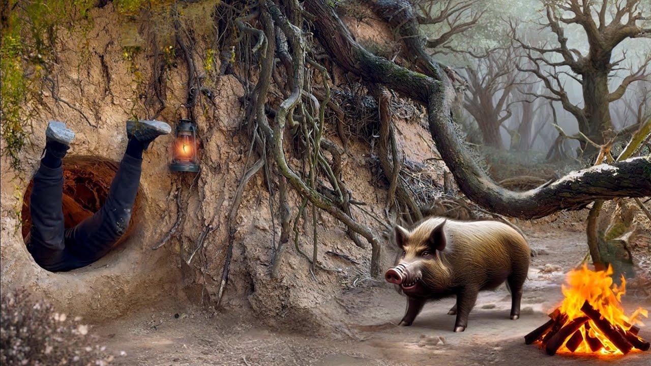 Building a Secret Dugout for Survival in the Wild Boar’s Lair